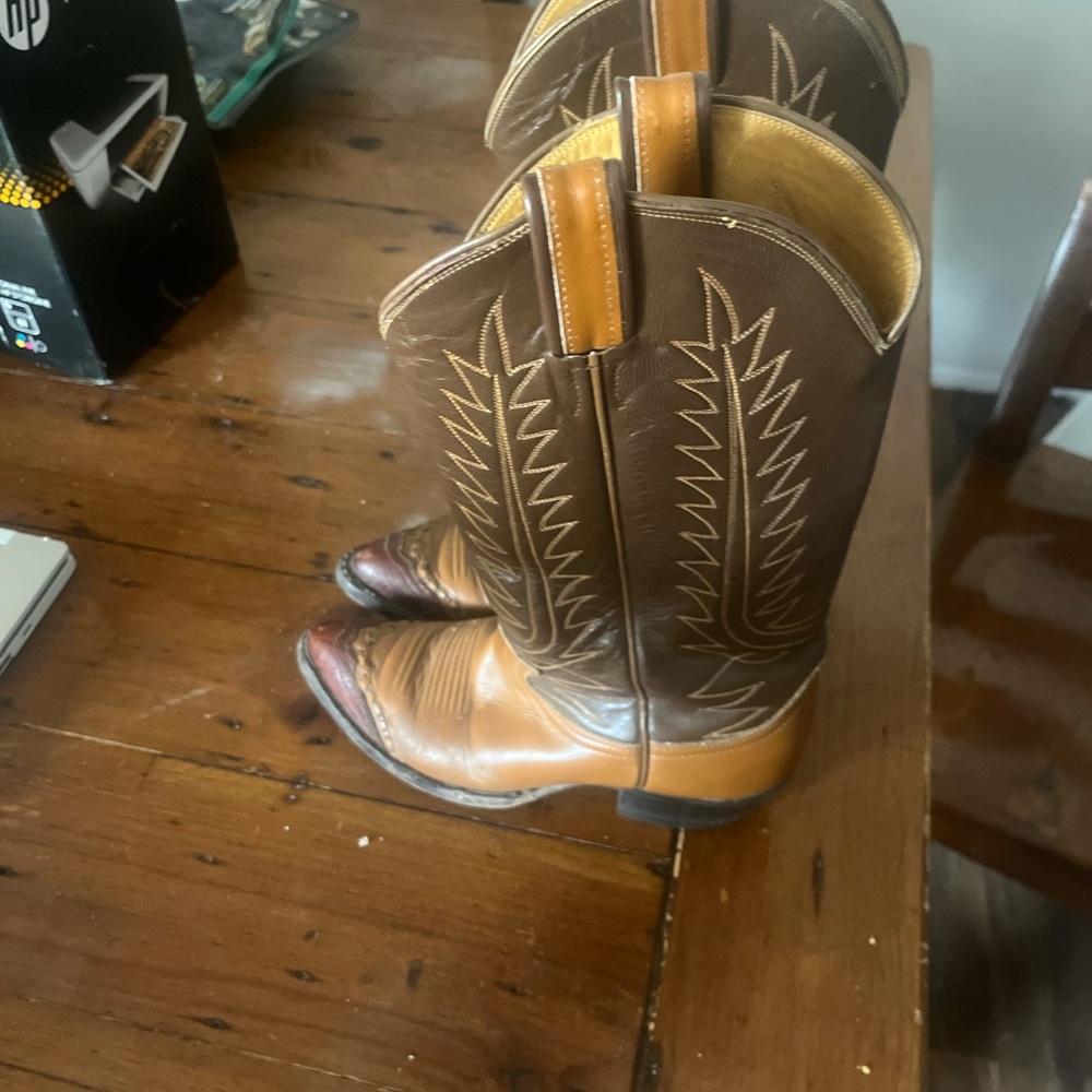 Brown Leather Combat & Moto Boots